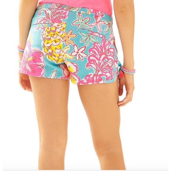 Lilly Pulitzer Adie Shorts Lolita Breakwater Blue Floral Print Low Rise Womens 0 - Picture 2 of 7
